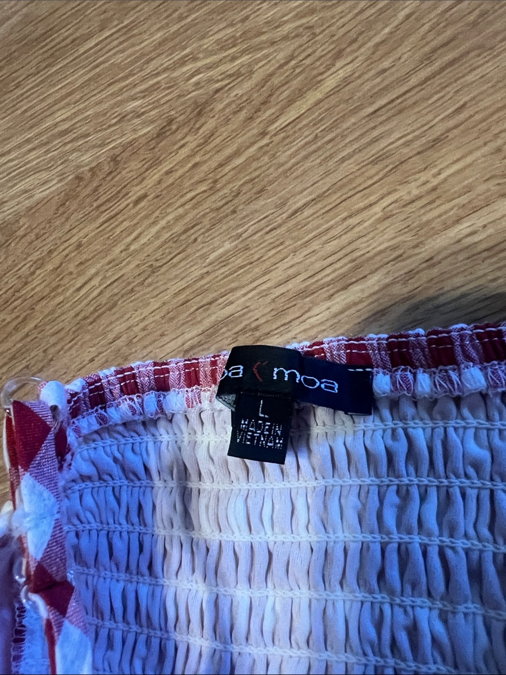 Moa Moa Red & White Gingham Tie-Front Crop Top - Picture 6 of 6